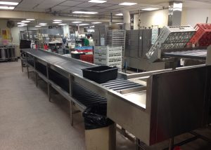 Interior of dishwashing room