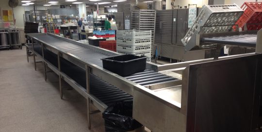 Interior of dishwashing room