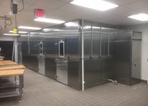 Commercial Kitchen Interior Walk In Cooler and Freezer