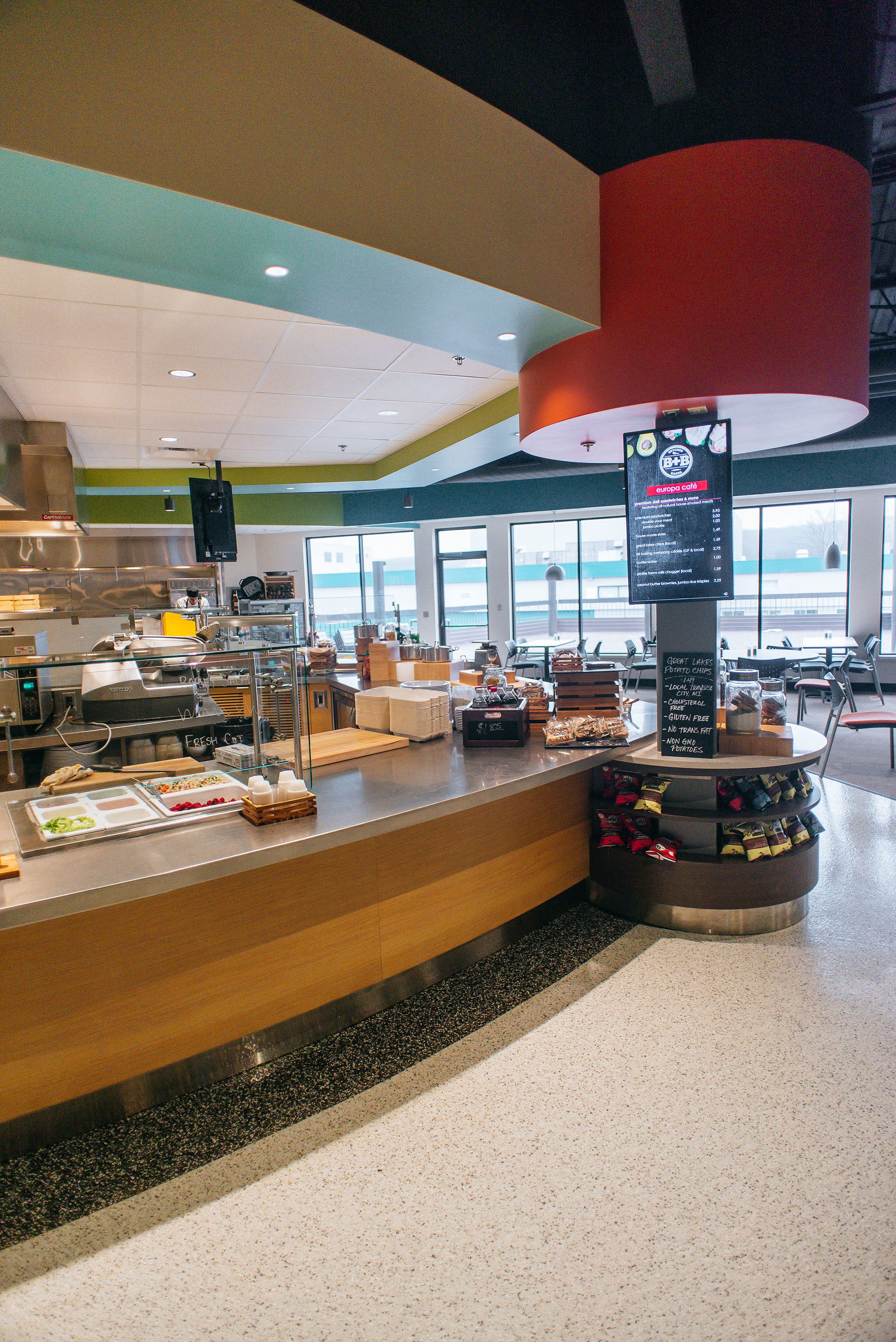 Commercial Kitchen University Dining Area Self Service Bar
